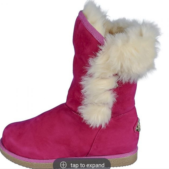 SHIEKH WOMEN'S HOT PINK FUR & SUEDE BOOTS - Picture 1 of 9